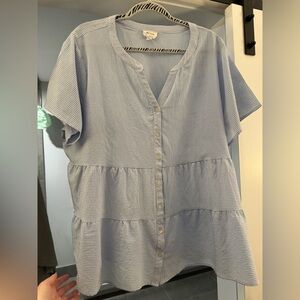 Stylish Blue Gingham Button-Down Shirt